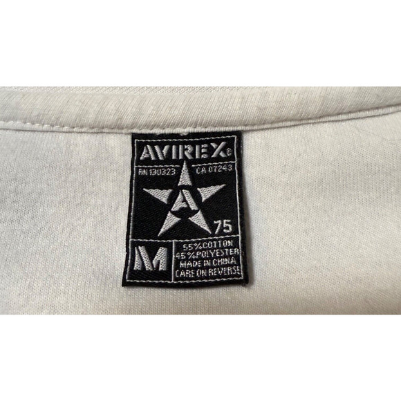 Avirex Jacket Mens Full Zip Track Medium Cross Zip Y2K 90s White Embroidered - Picture 4 of 7